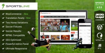 Sportsline 2.6 адаптивный шаблон wordpress