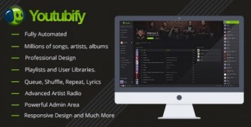 Youtubify 1.9 скрипт музыкального сайта