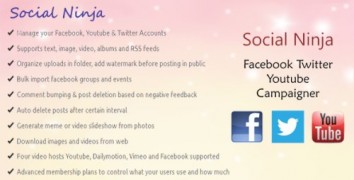 Social Ninja 2.1 приложение контента с Facebook Twitter Youtube