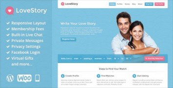 LoveStory 1.17 адаптивный шаблон тема wordpress