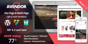 AVENDOR 1.2 адаптивный шаблон wordpress