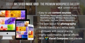 Justified Image Grid адаптивный плагин wordpress