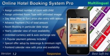 Online Hotel Booking System Pro скрипт бронирования отелей