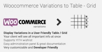 Woocommerce Variations to Table Grid плагин wordpress
