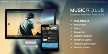 Music Club адаптивный шаблон тема wordpress