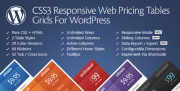 CSS3 Responsive Web Pricing Tables Grids For WordPress плагин wordpress