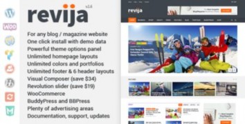 Revija адаптивный шаблон тема wordpress