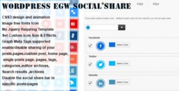 Wordpress CSS3 Animation Social Share Plugins плагин социальных кнопок