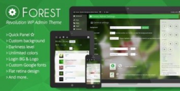 Forest адаптивная тема админ панель wordpress