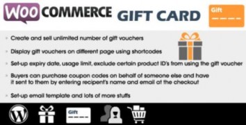 Woocommerce Gift Card плагин подарочная карта wordpress