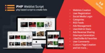 PHP Weblist Script скрипт мультимедийного сайта