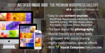 Justified Image Grid адаптивный плагин wordpress