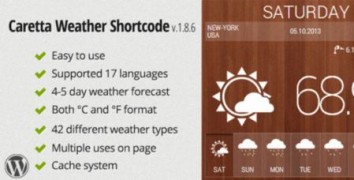 Caretta Weather Shortcode плагин погоды wordpress
