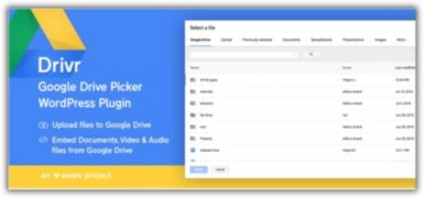 Drivr Google Drive плагин wordpress Google диска