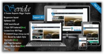 Sevida отзывчивый шаблон Blogger