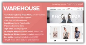 Warehouse адаптивный шаблон Prestashop