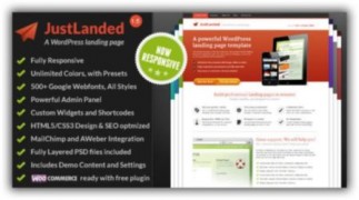JustLanded адаптивный шаблон wordpress