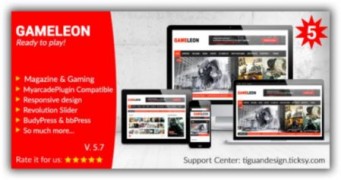 Gameleon адаптивный игровой шаблон wordpress
