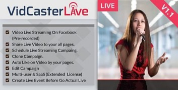 VidCasterLive скрипт Facebook Streaming с предварительно записанным видео