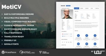 Moticv отзывчивая тема визитка и резюме