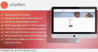 phpMars скрипт социальной сети клон instagram