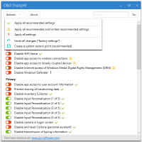 O&O ShutUp10 отключение компонентов Windows 10