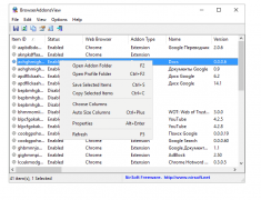 BrowserAddonsView ревизия установленных плагинов и аддонов в браузере