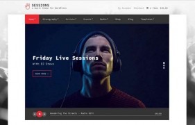 Sessions отзывчивый шаблон тема wordpress