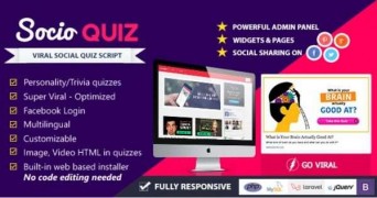 SocioQuiz сайт вирусной викторины с входом через Facebook